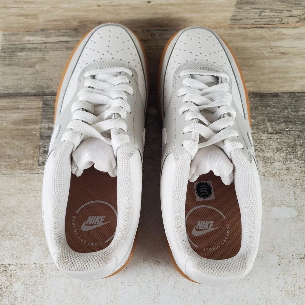 Nike Court Vision Low Womens Shoes Sz 7 Light Bone White Phantom Lace Up Sneaker